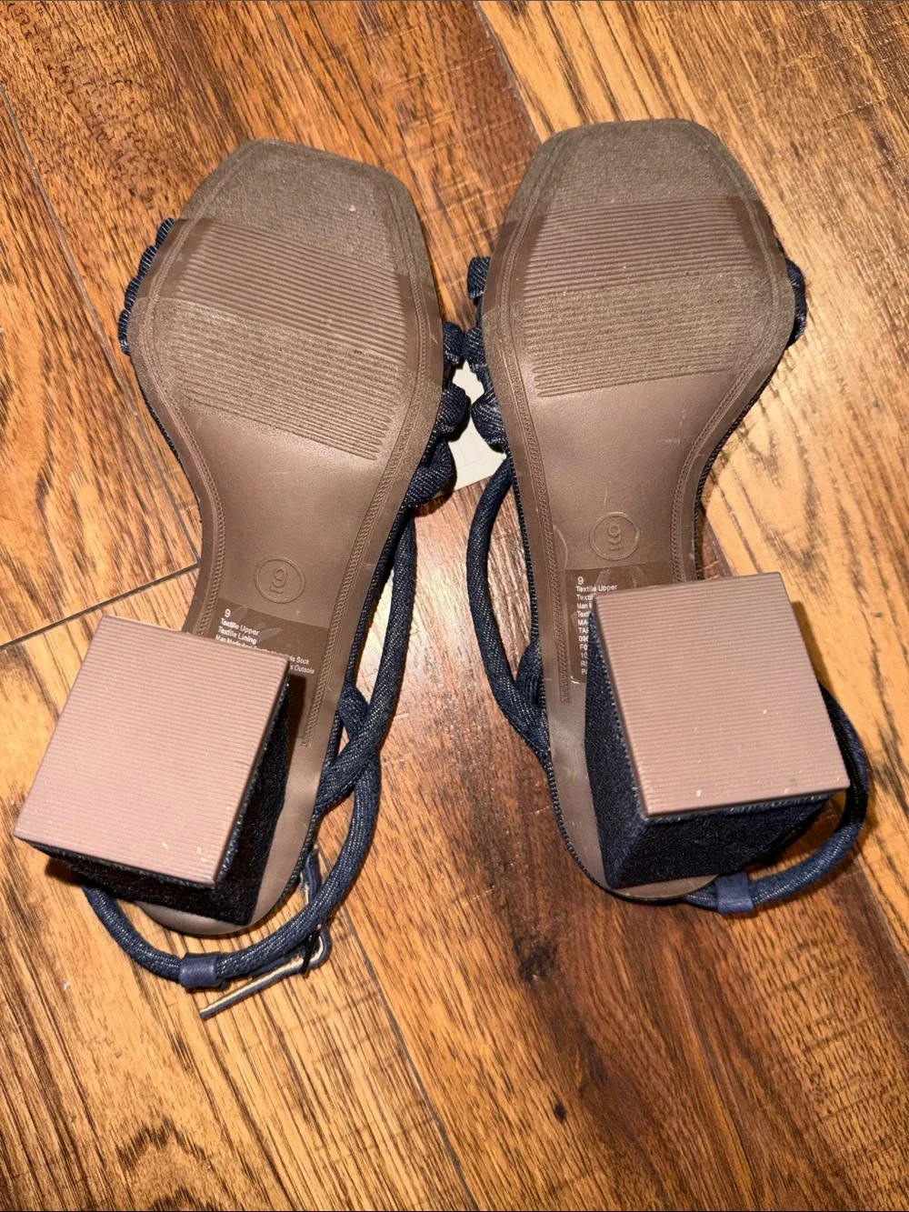 a new day Dark Blue Denim Block Heel Sandals